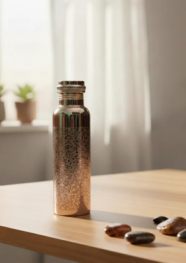 Copprova Pure Copper Engraved Bottle