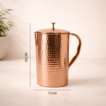 Pure Copper Jug - 2L Hammered Copper Jug