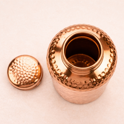 Ripple Copper Bottle (Hammered) (900 ml)