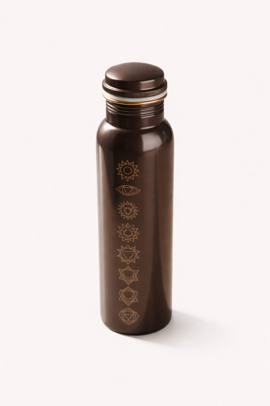 Pure Copper Chakra Engraved Bottle