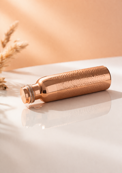 Ripple Copper Bottle (Hammered) (900 ml)