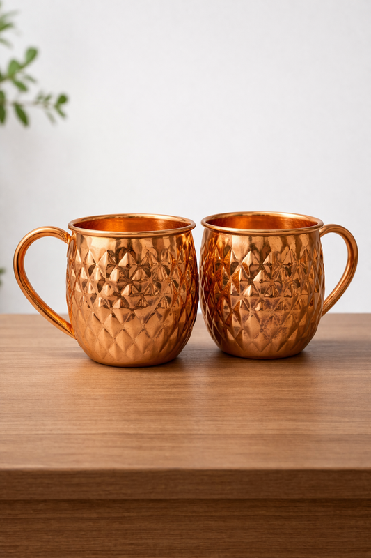 Pure Copper Moscow Mule Mugs – Premium Handcrafted Set of 2