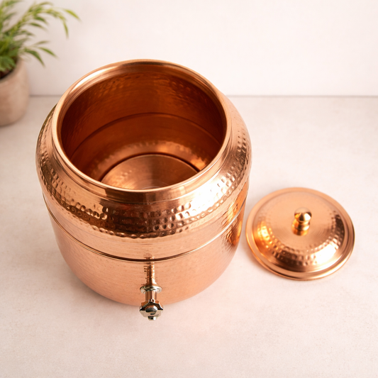 Pure Copper Hammered Water Dispensers | Ayurvedic Matka by Copprova | 6- Litres & 14- Litres