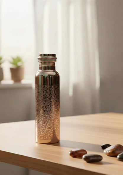 Copprova Pure Copper Engraved Bottle